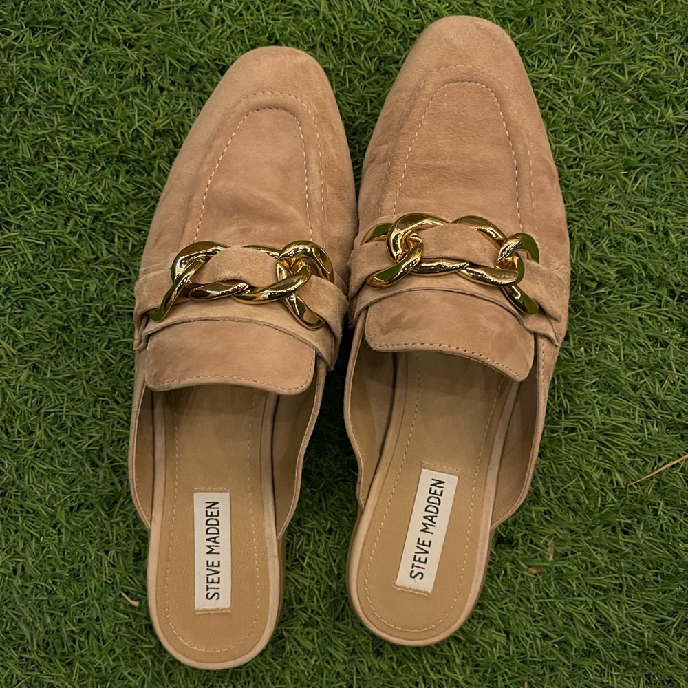 Steve Madden Cassady women’s tan suede mules 9M
